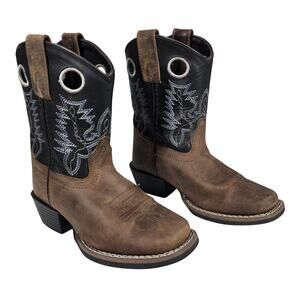 CODY JAMES KIDS BROWN / BLACK WESTERN COWBOY BOOTS SIZE 11 D – SQUARE TOE
